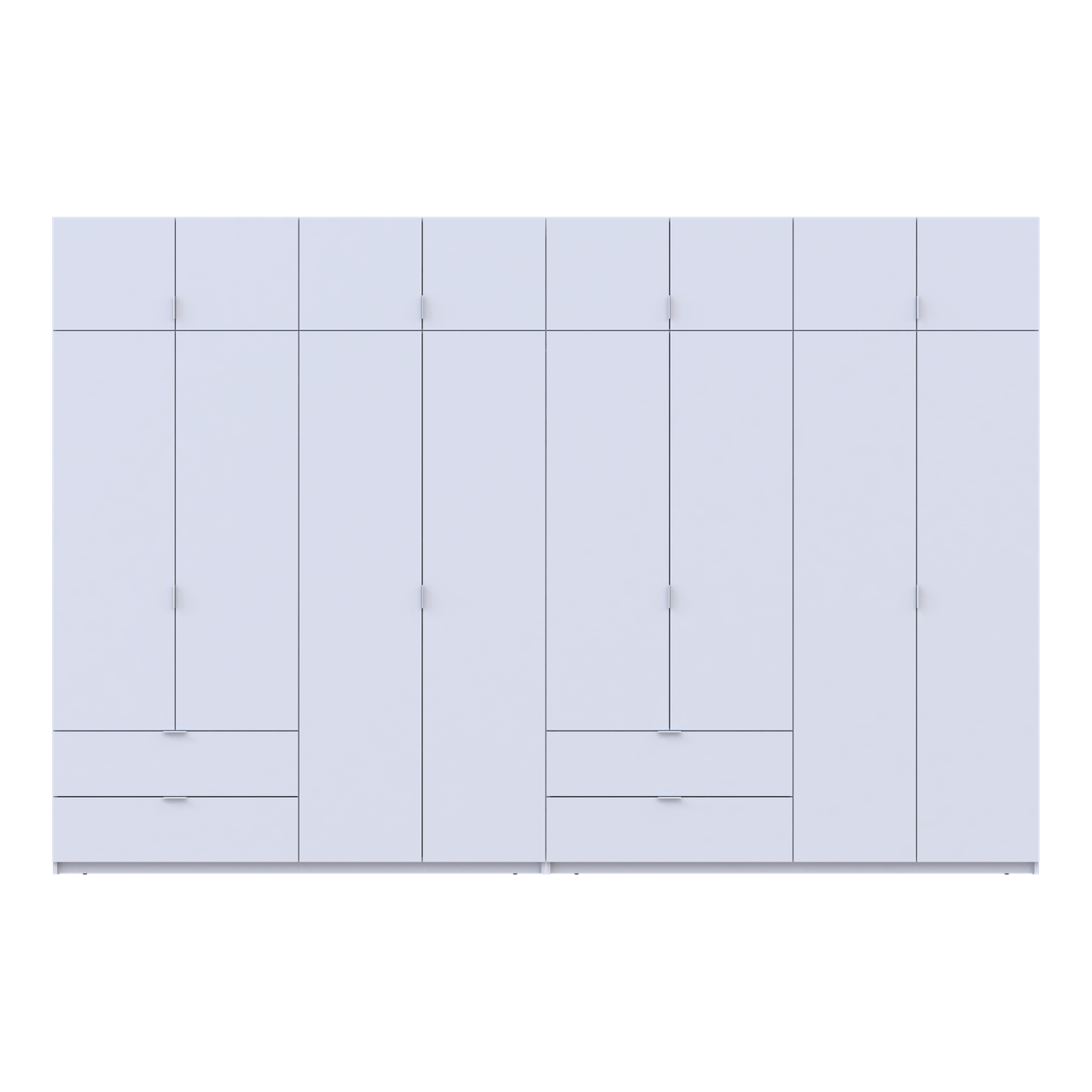 Розпашна Шафа для одягу Doros Лукас Білий 4+4 ДСП 360х50х240 (42005142) 4