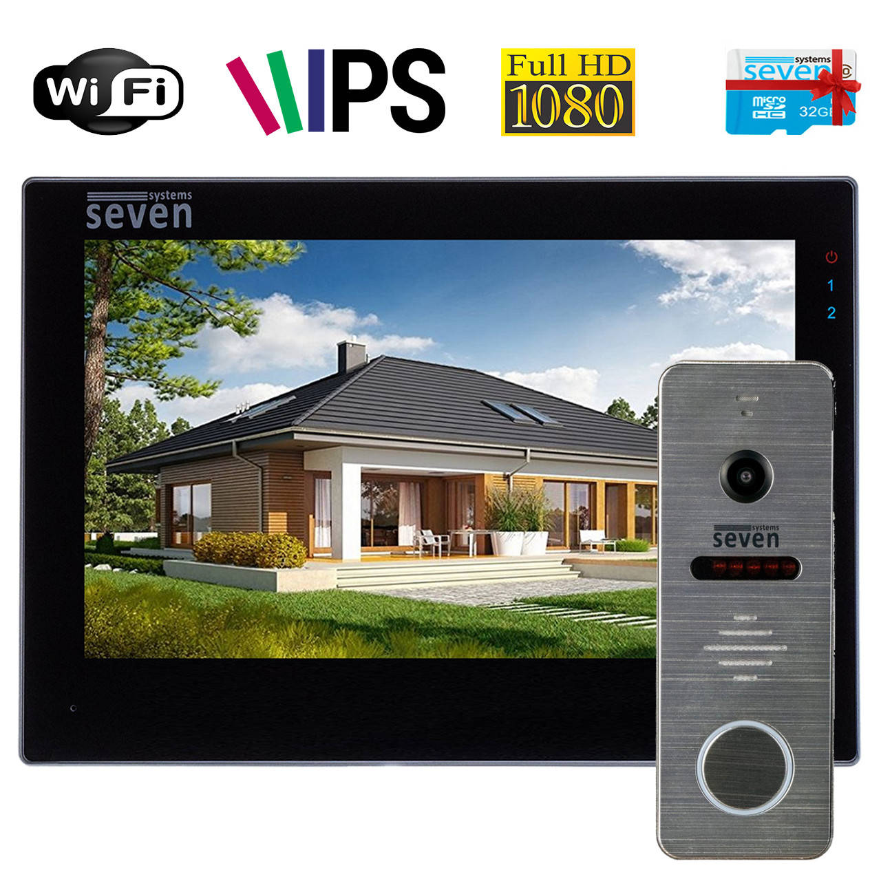 

Комплект домофона с Wi-Fi SEVEN DP-7577Kit black