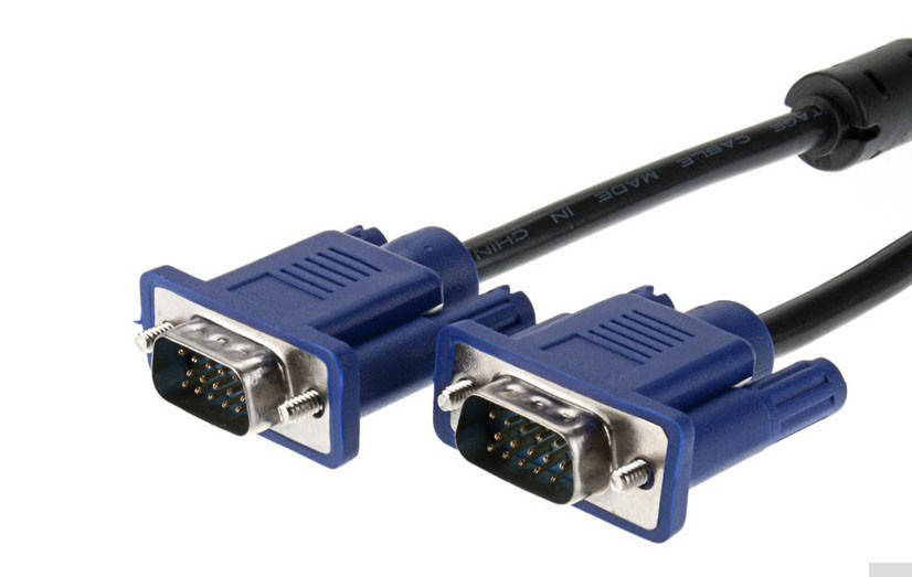 

Кабель VGA - VGA - 1.5 м | Провод 1,5м папа-папа c ферритами | синий штекер-штекер 15 контактов m/M HD I Vga