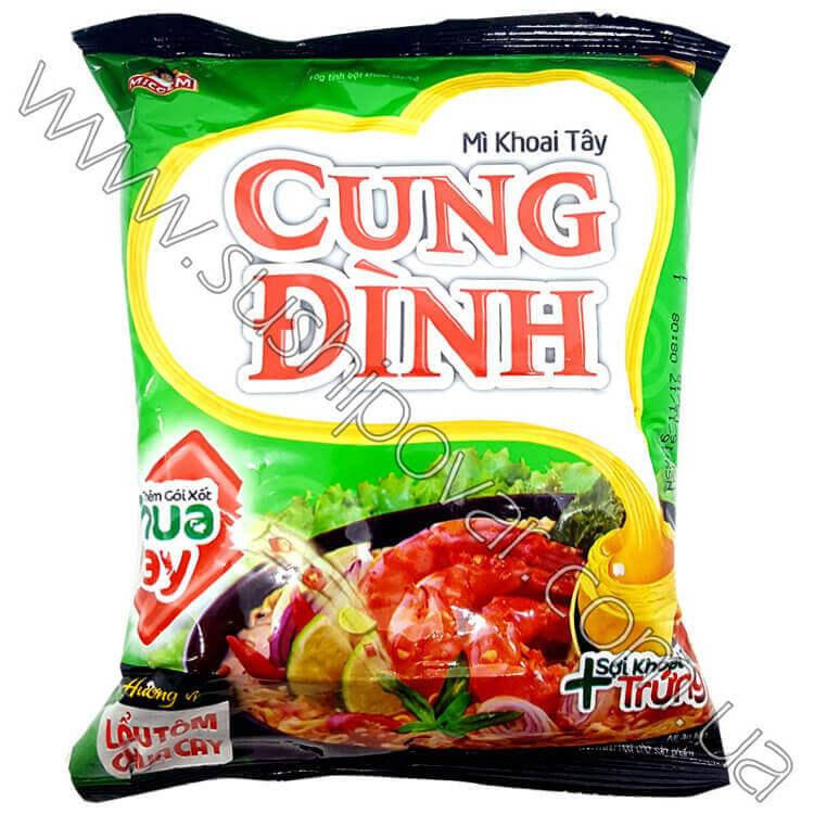 

Вермішель швидкого приготування CUNG DINH зі смаком кисло-гострої креветки Micoem 80г