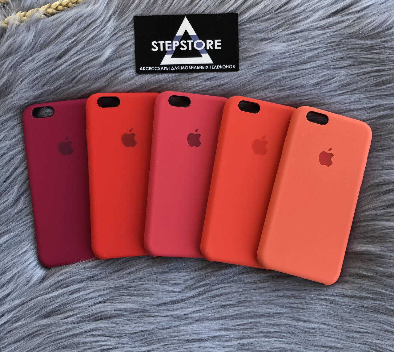 

Чехол с микрофирой Silicone Case Iphone 6 6s противоударный софт тач, Красный
