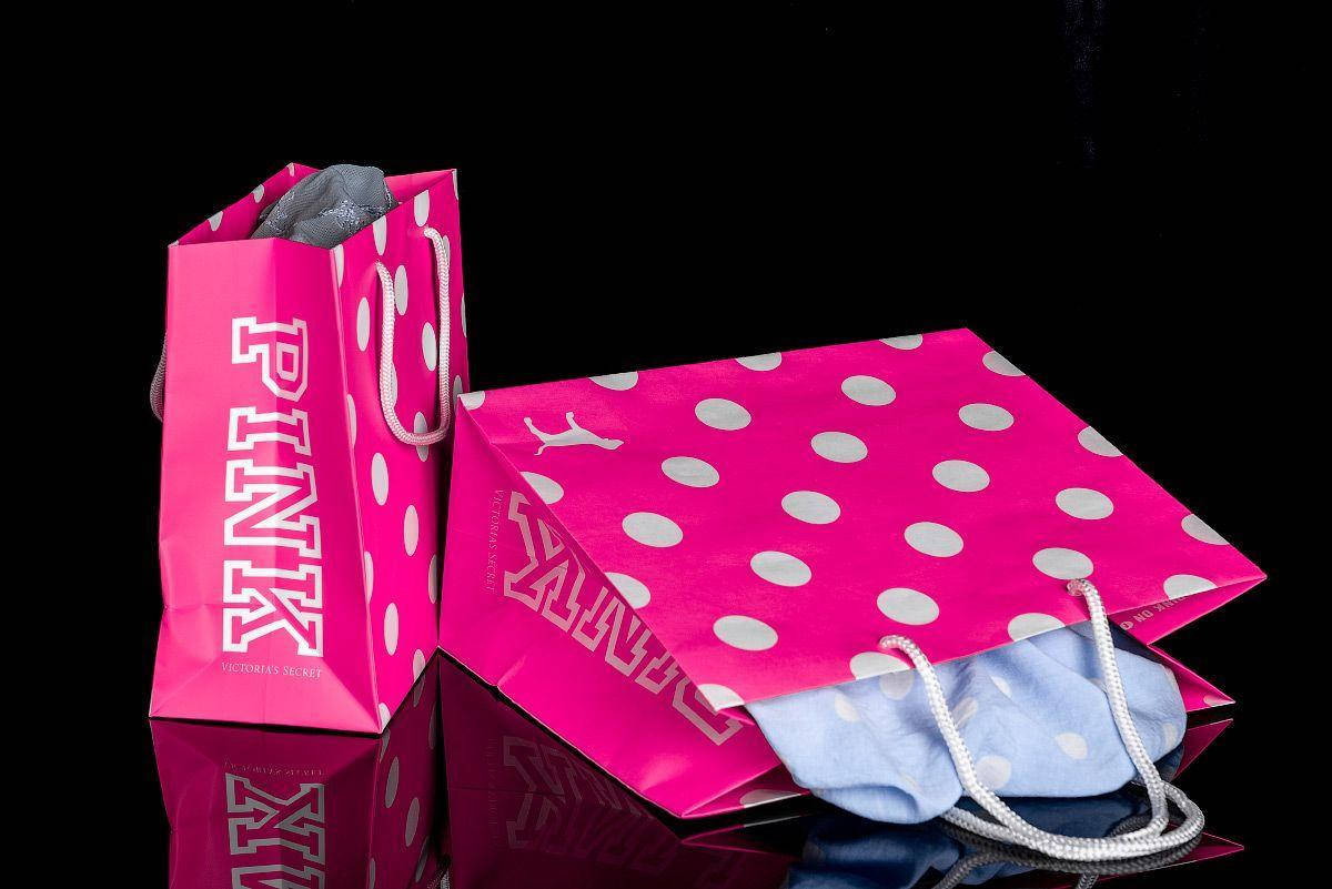 

Бумажный пакет VS Pink Пинк маленький, Розовый