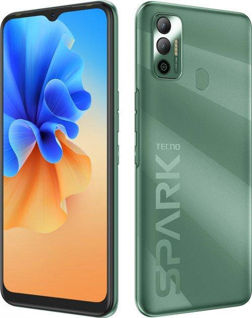 

Мобильный телефон Tecno Spark 7 4/128GB NFC Spruce Green зеленый, Зелёный
