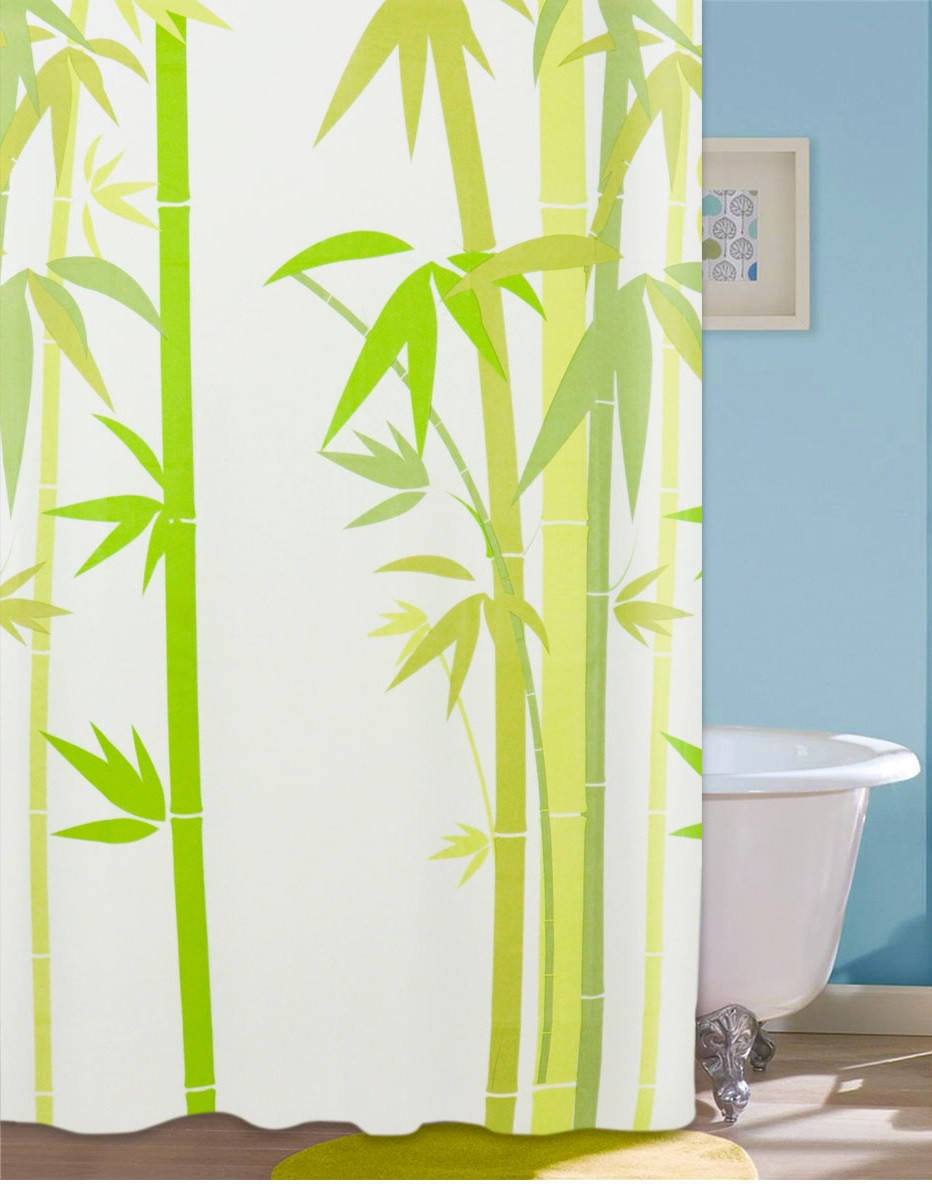 

Шторка для ванной и душа Green Bamboo 180x180, Зелёный