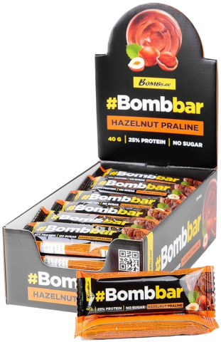 

Протеиновый батончик в глазури Bombbar Фундучное Пралине (40 грамм)