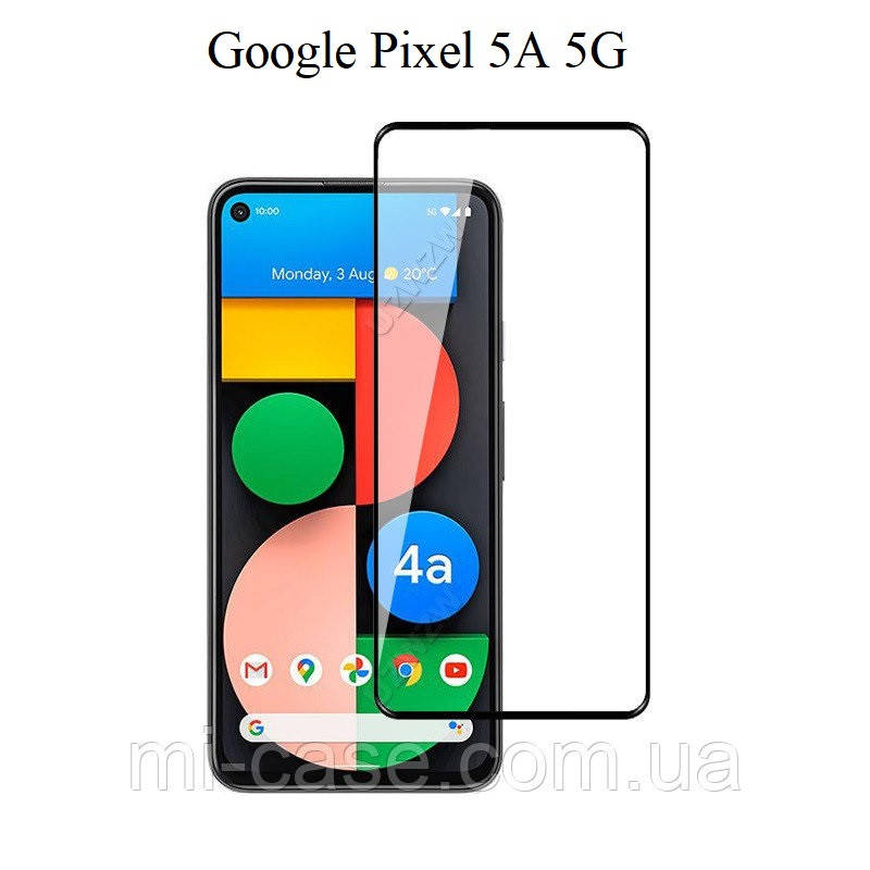 

5D защитное стекло для Google Pixel 5A 5G 9H на весь экран полноразмерное, Черный