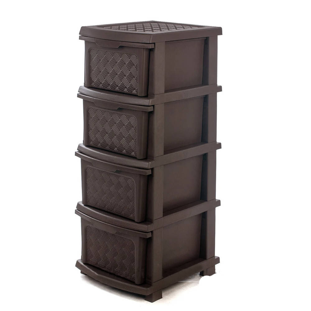 

Комод пластиковый 4 ящика коричневый R-Plastic "Компакт Плюс" 86*40*34 см