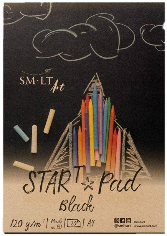 

Склейка для рисунка STAR T А5, 120г/м2, 20л, черная бумага, SMILTAINIS