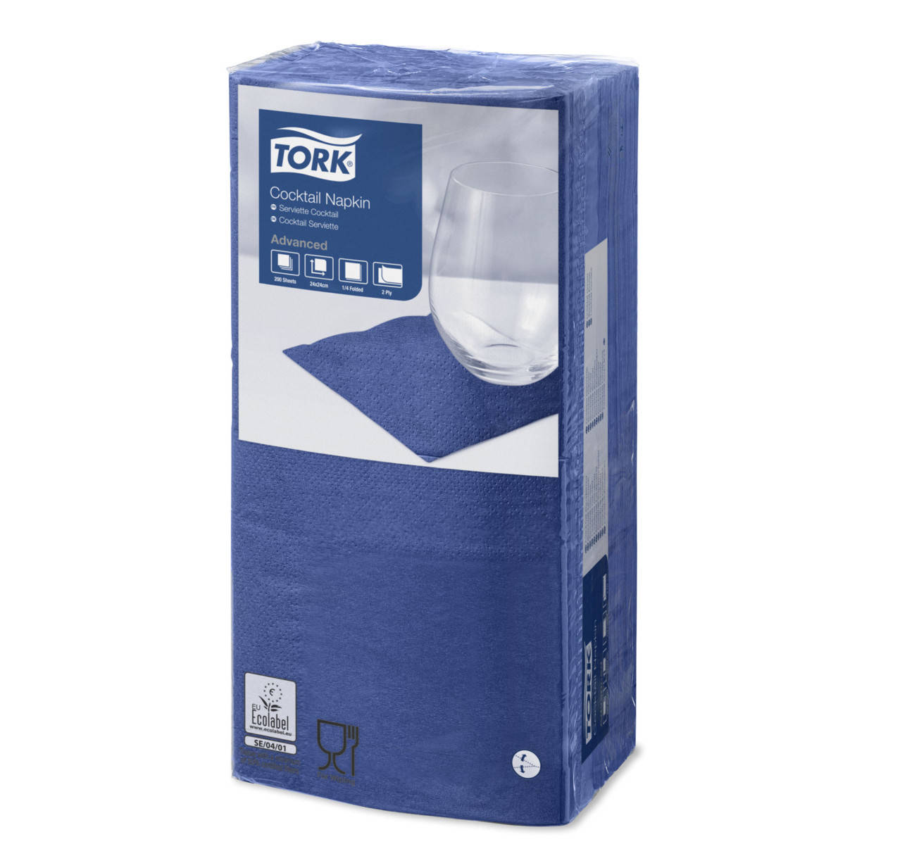 

Салфетки синие Tork, 24*24 2 слоя, 200 шт. Австрия 477825, Синий