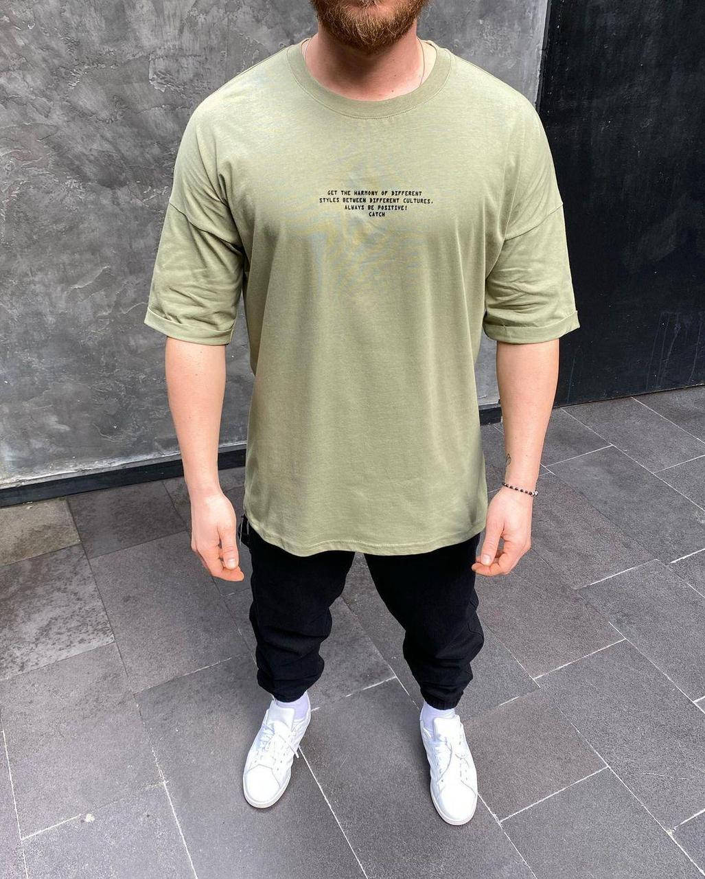 

Мужская футболка оверсайз oversize плотная Красная L