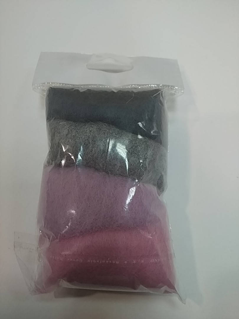 

Набор кардочесаной шерсти для валяния 20г №04 СЕРО-РОЗОВЫЕ ТОНА, Розовый