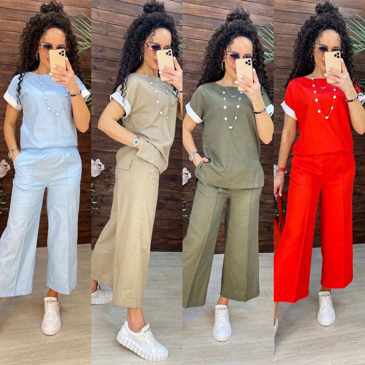 

Женский летний костюм с кюлотами, Разные цвета