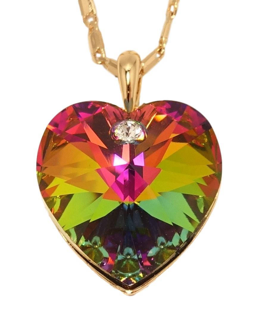 

Кулон Xuping Позолота 18K с кр-ми Swarovski на цепочке "Кристальное сердце Vitrail Medium" длина 40-45см