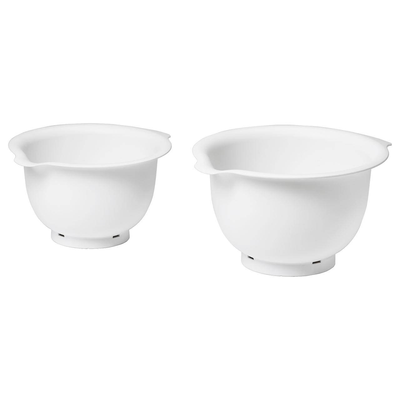 

ВИСПАД Набор мисок для взбивания,2 штуки, белый, 50421791, ИКЕА, IKEA, VISPAD