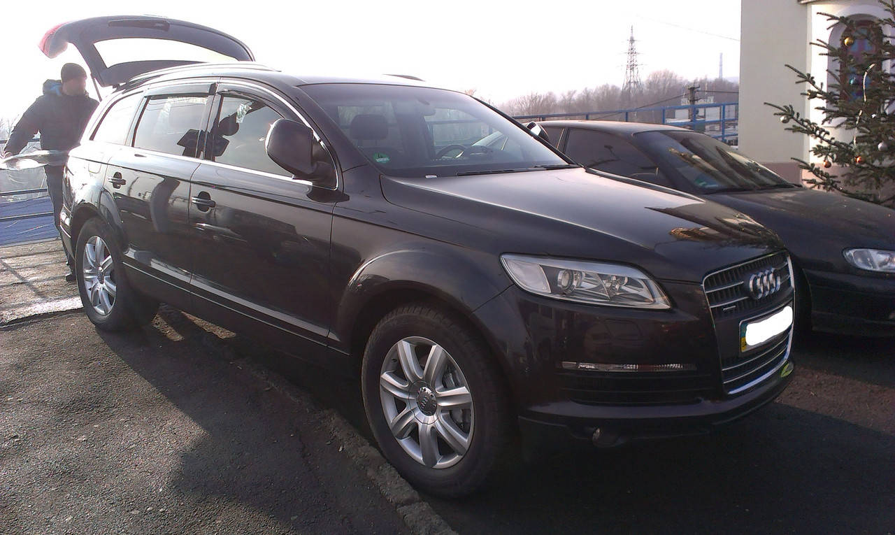 

Дефлекторы окон (ветровики) с хром накладкой Audi Q7 5D 2006 -2015 4шт (HIC)