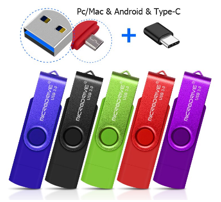 

Поворотная флешка USB и micro-USB +адаптер Type-C юсб 3.0 Microdrive 32GB
