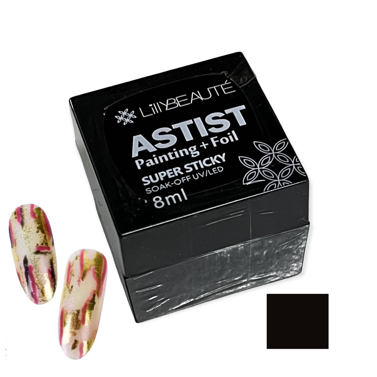 

Клей для литья фольги и дизайна ногтей Lilly Beaute Astist 8мл черный