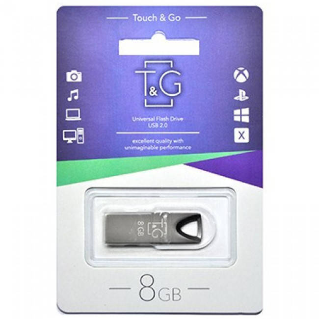 

Флеш-накопитель T&G 117 8GB Metal series, Серый