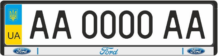

Рамка під номерні знаки Ford (рамка номера) біла
