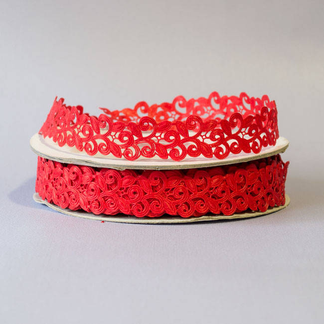 

Тесьма атласная Завиток красный ТА-Зави-09