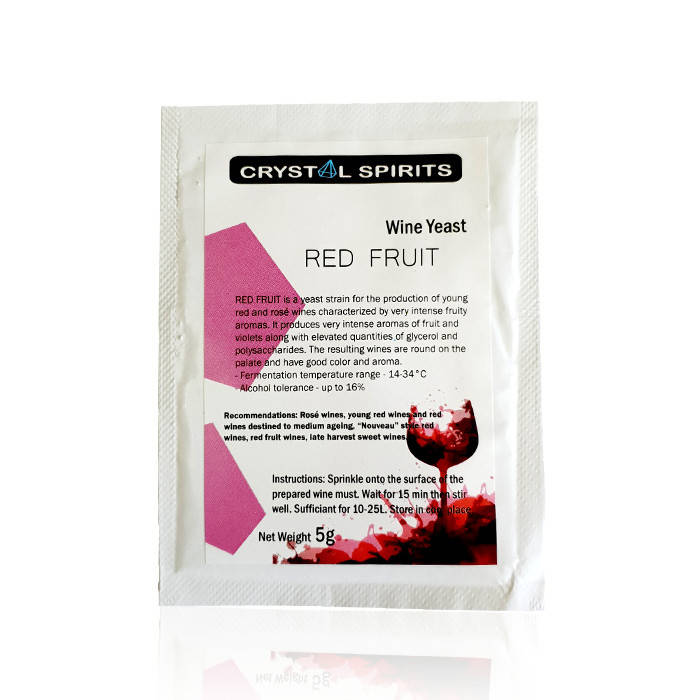 

Дрожжи для ароматных красных вин Crystal Spirits Red Fruit Wine Yeast