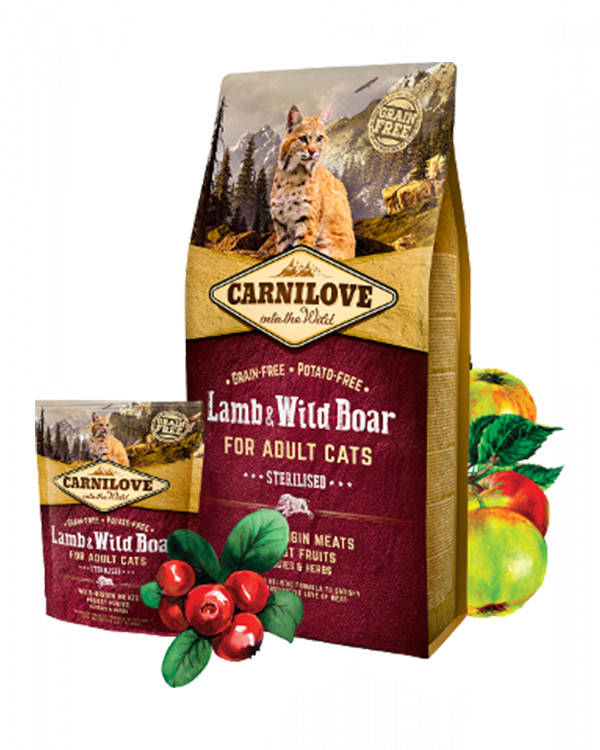

Сухой корм для стерилизованных кошек Carnilove(Карнилав)Lamb & Wild Boar Sterilised