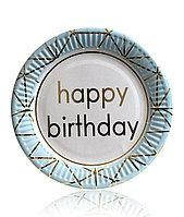 

Тарелки бумажные одноразовые " Happy Birthday" 18 см,
