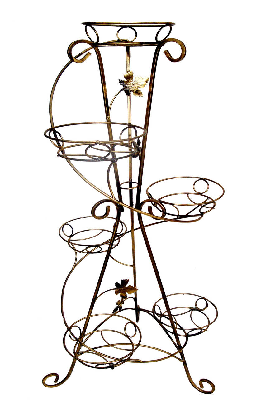 

Подставка для цветов и вазонов напольная металлическая кованая на шесть вазонов ВМ016