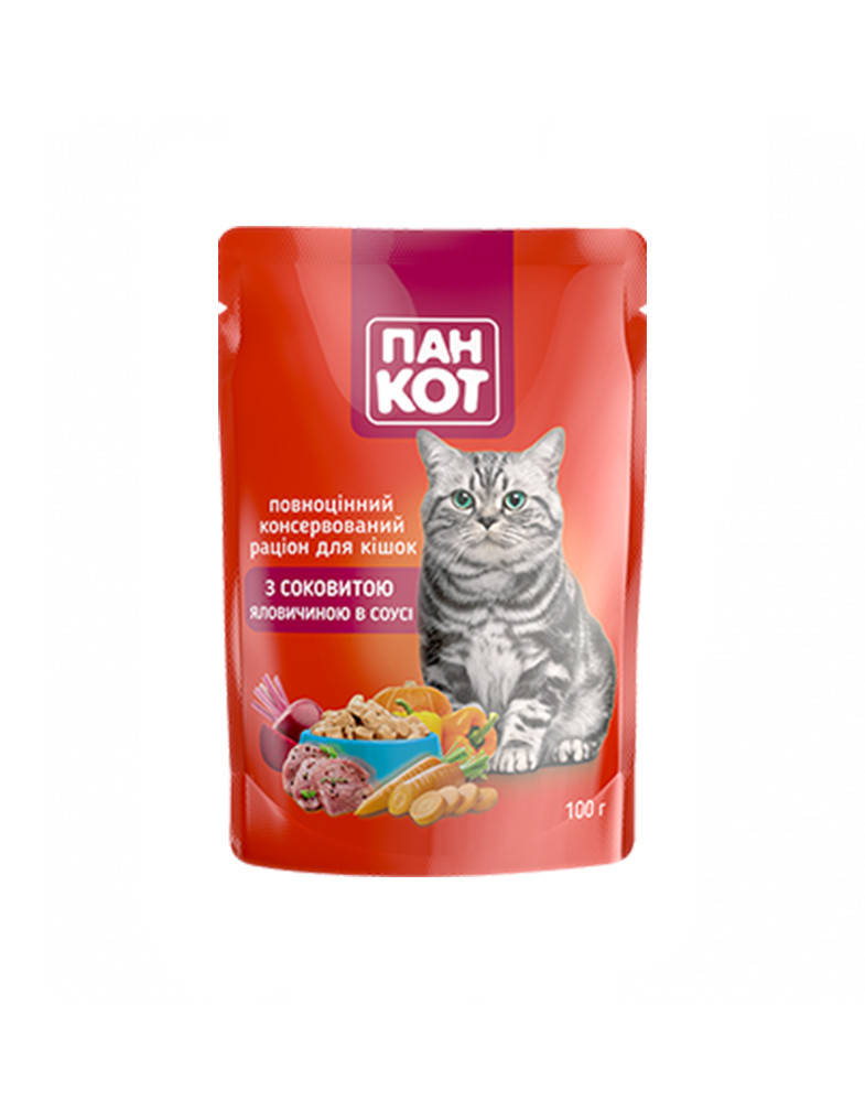 

Пан Кот Говядина в соусе 100 г