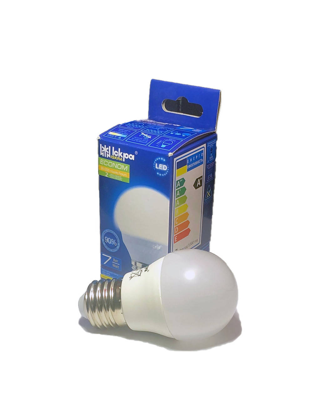 

Лампа светодиодная LED 5 Вт 4000К колба G45 ШАРИК цоколь Е27 220B ТМ Искра