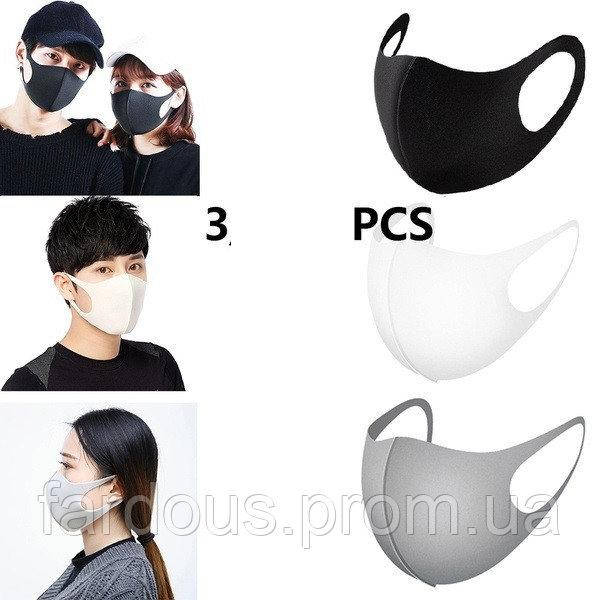 

Маска Fasion Mask (Белая+Белая+Черная) многоразовая защитная для взрослых. 3шт/уп Кладовка