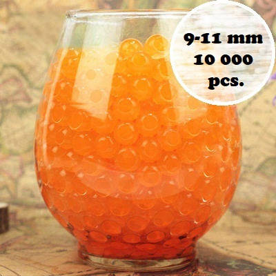 

Шарики-пульки Орбиз 9-11 мм 10 000 штук, цвет оранжевый, гидрогелевые шарики Hidrosvit, растут в воде