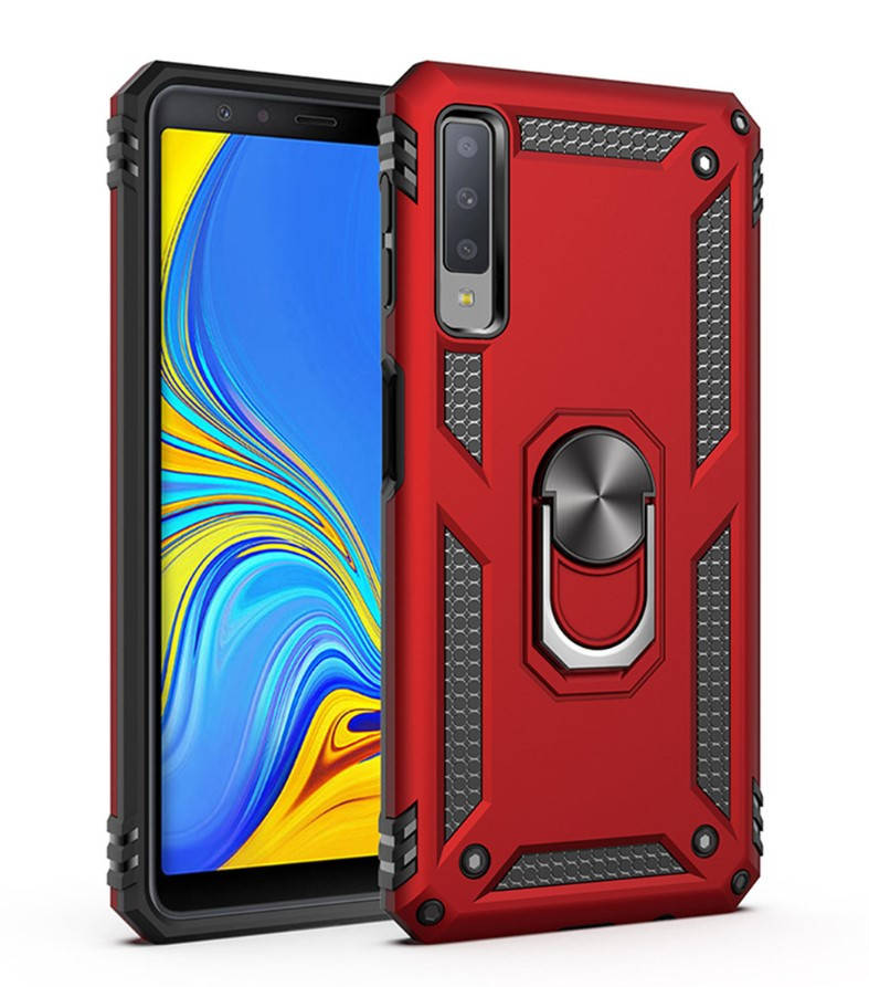 

Противоударный чехол Combo Ring для Samsung Galaxy A7 2018 A750 (Разные цвета) Красный