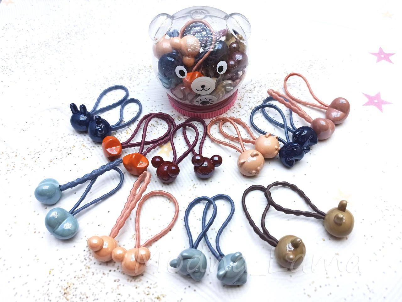 

Подарочный набор резинок для волос в коробке баночке Мишка, Черный