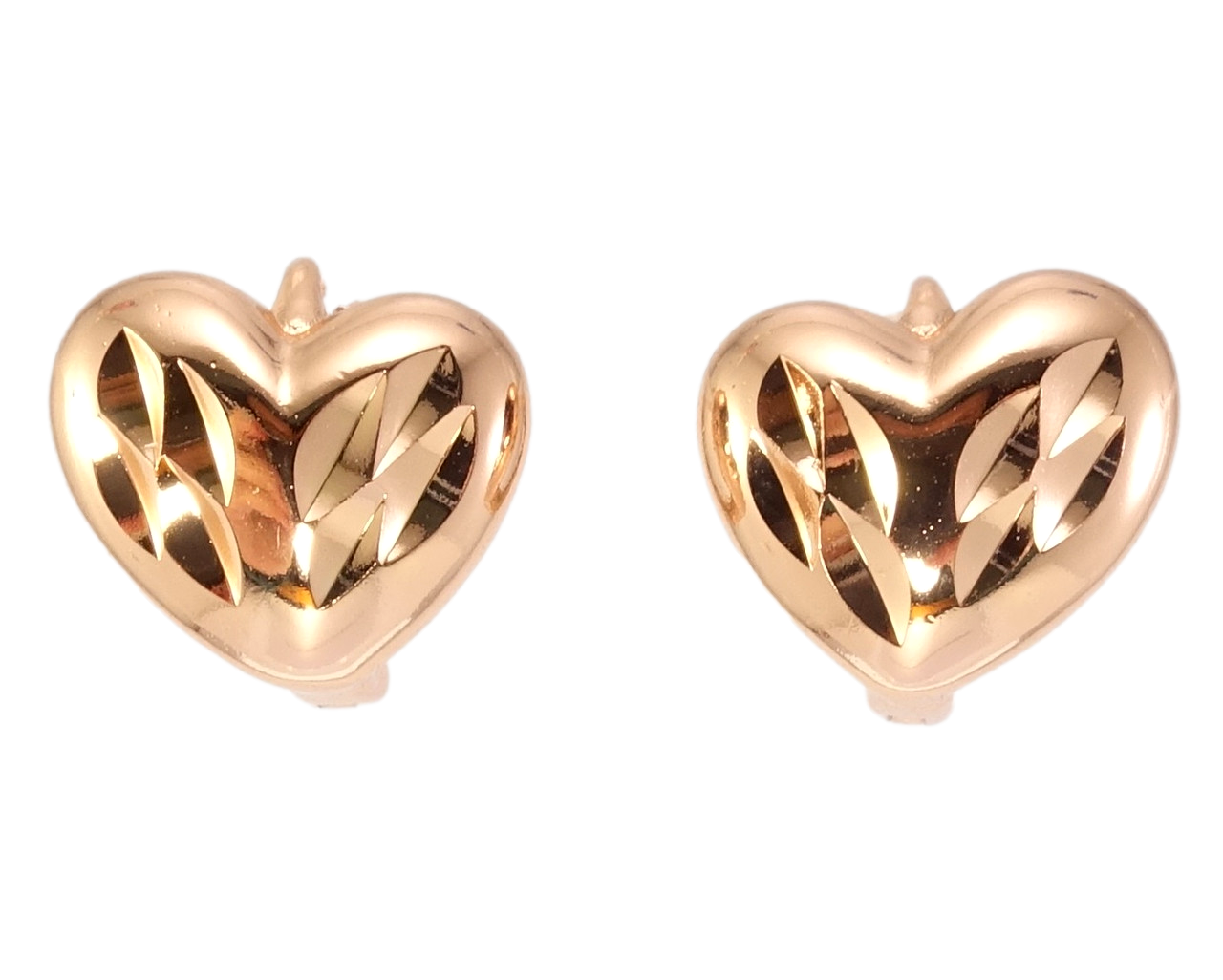 

Серьги Xuping Позолота РО колечки "Сердечки с насечками"