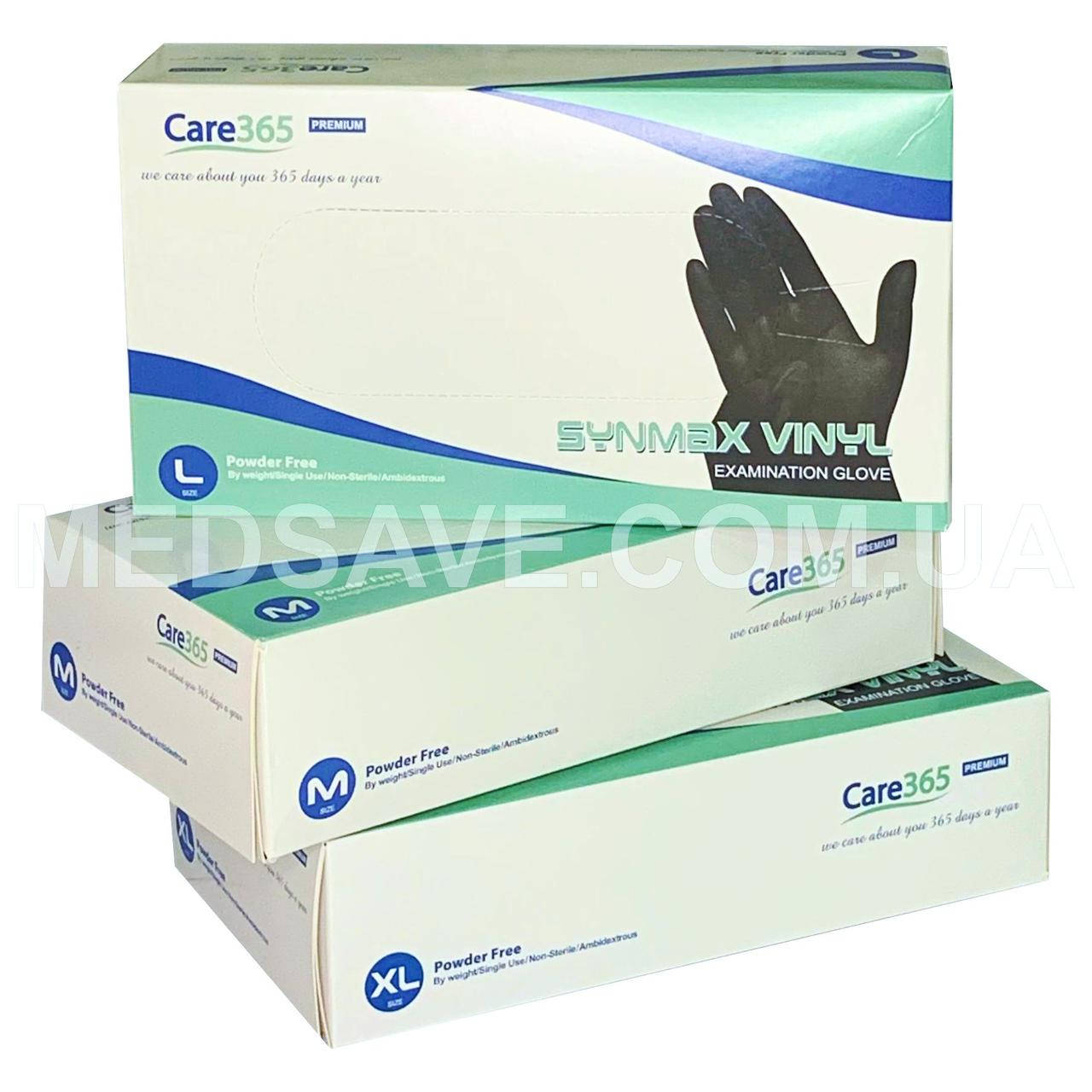 

Перчатки виниловые черные размеры  - Care365 Premium, одноразовые виниловые неопудренные медицинские, Черный