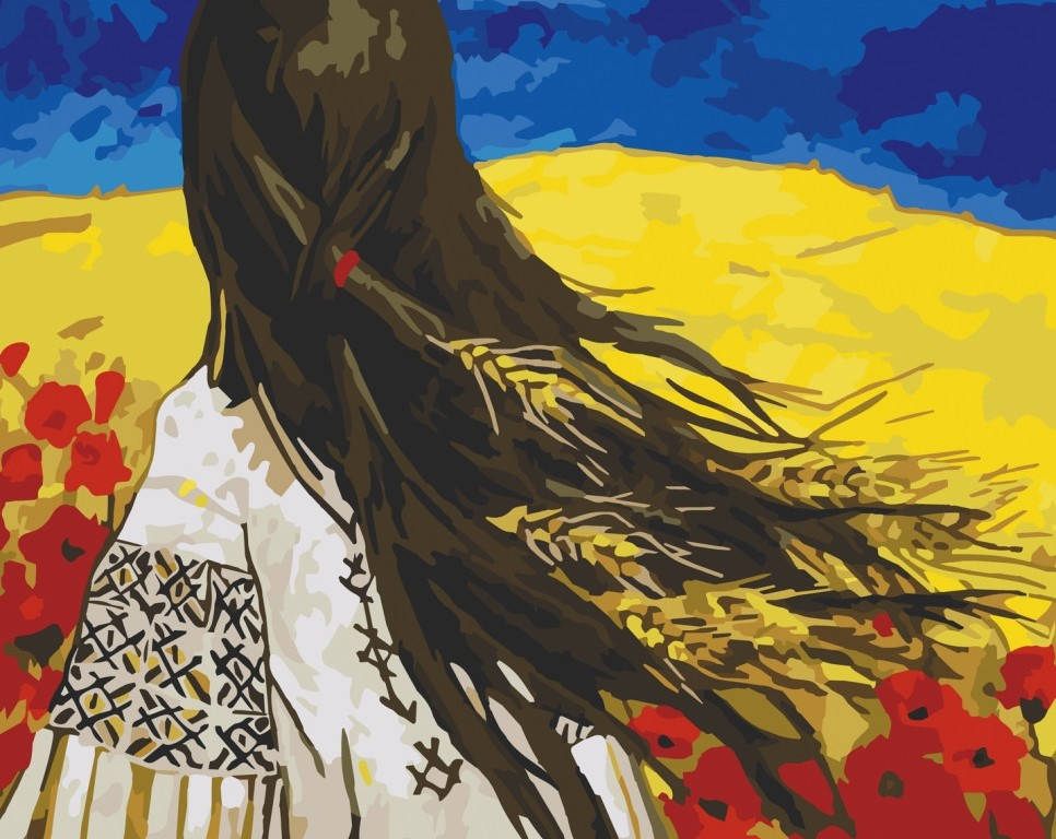 

Картина по номерам Свободная Украина Девушка с флагом Art Craft 40*50 см