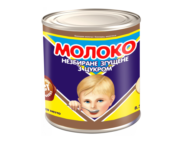

Молоко незбиране згущене з цукром 8,5% жиру 370 г ТМ "Первомайський МКК"
