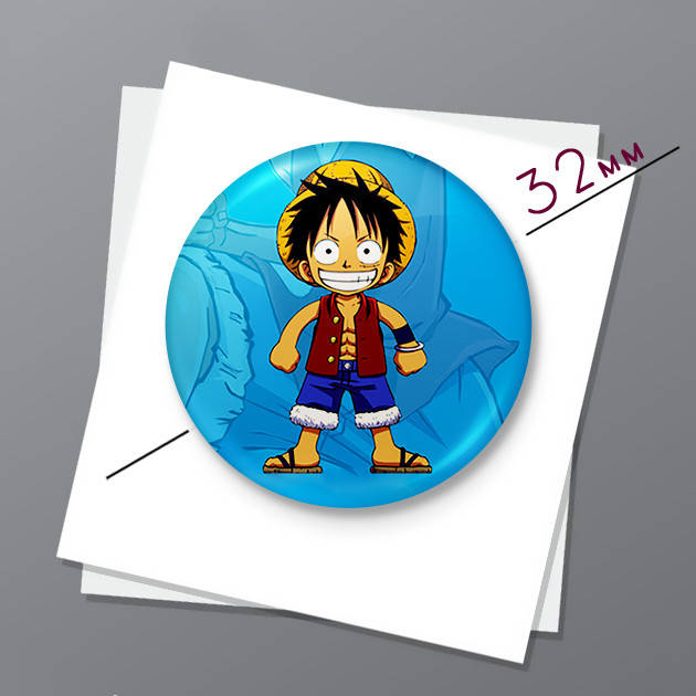 

"Манки Д. Луффи (Ван Пис / One Piece)" магнит круглый Ø32 мм