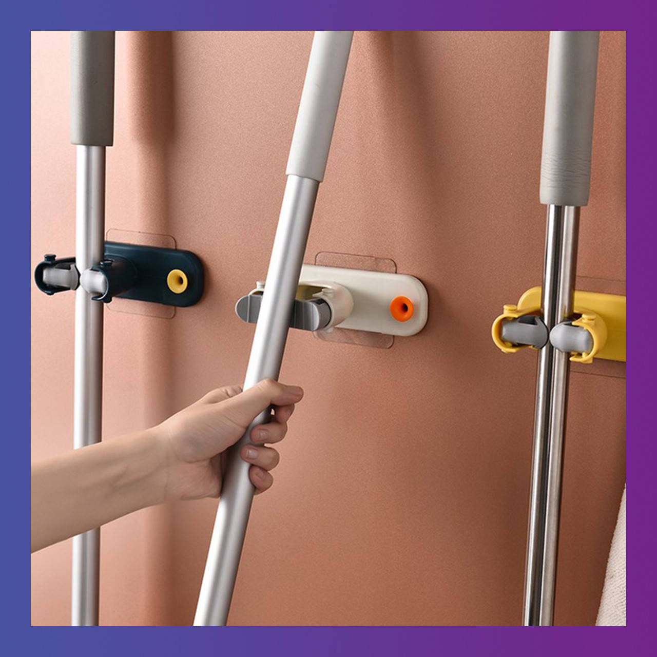 

Надежный и удобный настенный держатель для швабры, щетки и т.д.