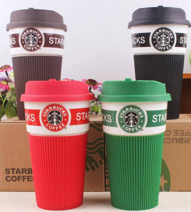 

Керамическая термокружка StarBucks MH-56 ( термостакан с крышкой )