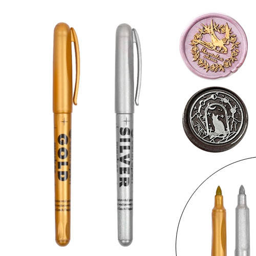 

Набор из 2 маркеров для сургучных печатей сургуча, серебро и золото