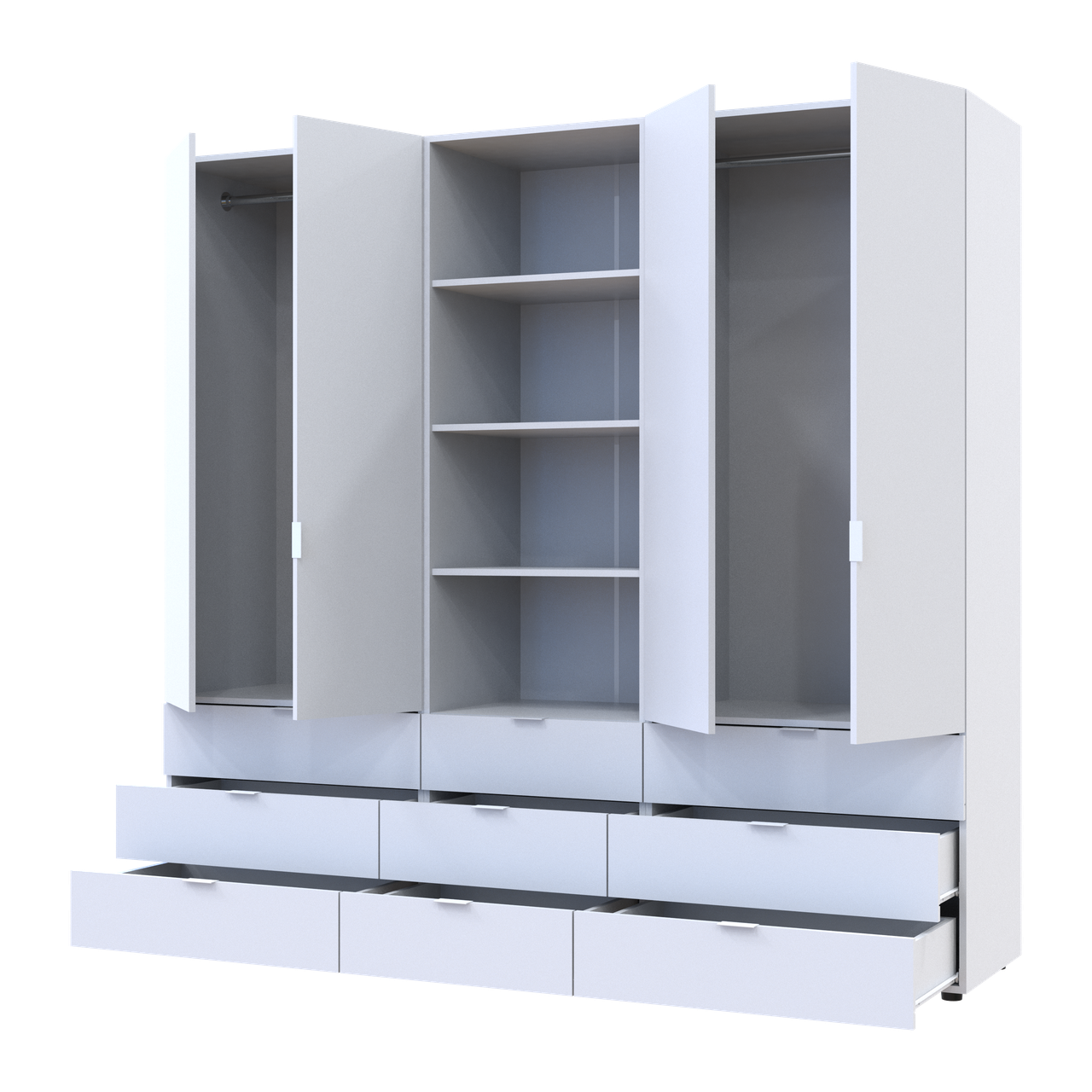 Шафа для одягу Doros Гелар Білий 2+2ДСП з пеналом 215х49.5х203.4 (42005165) 2