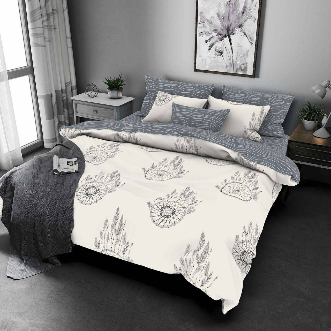 

Ловец серый - Бязь Gold - Двухспальный комплект