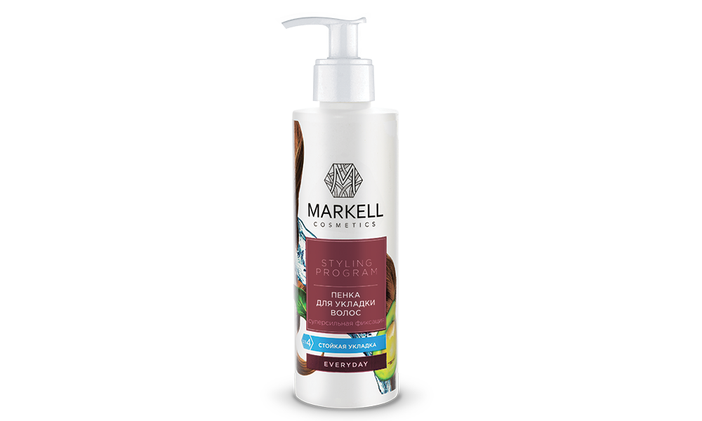 

Пенка для укладки волос суперсильная фиксация Styling Program Markell