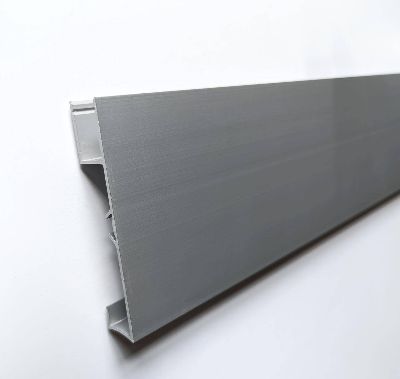 

Накладной алюминиевый плинтус с ЛЕД подсветкой АПН 80*15 LED серебро матовое 80мм, длина 2,2м