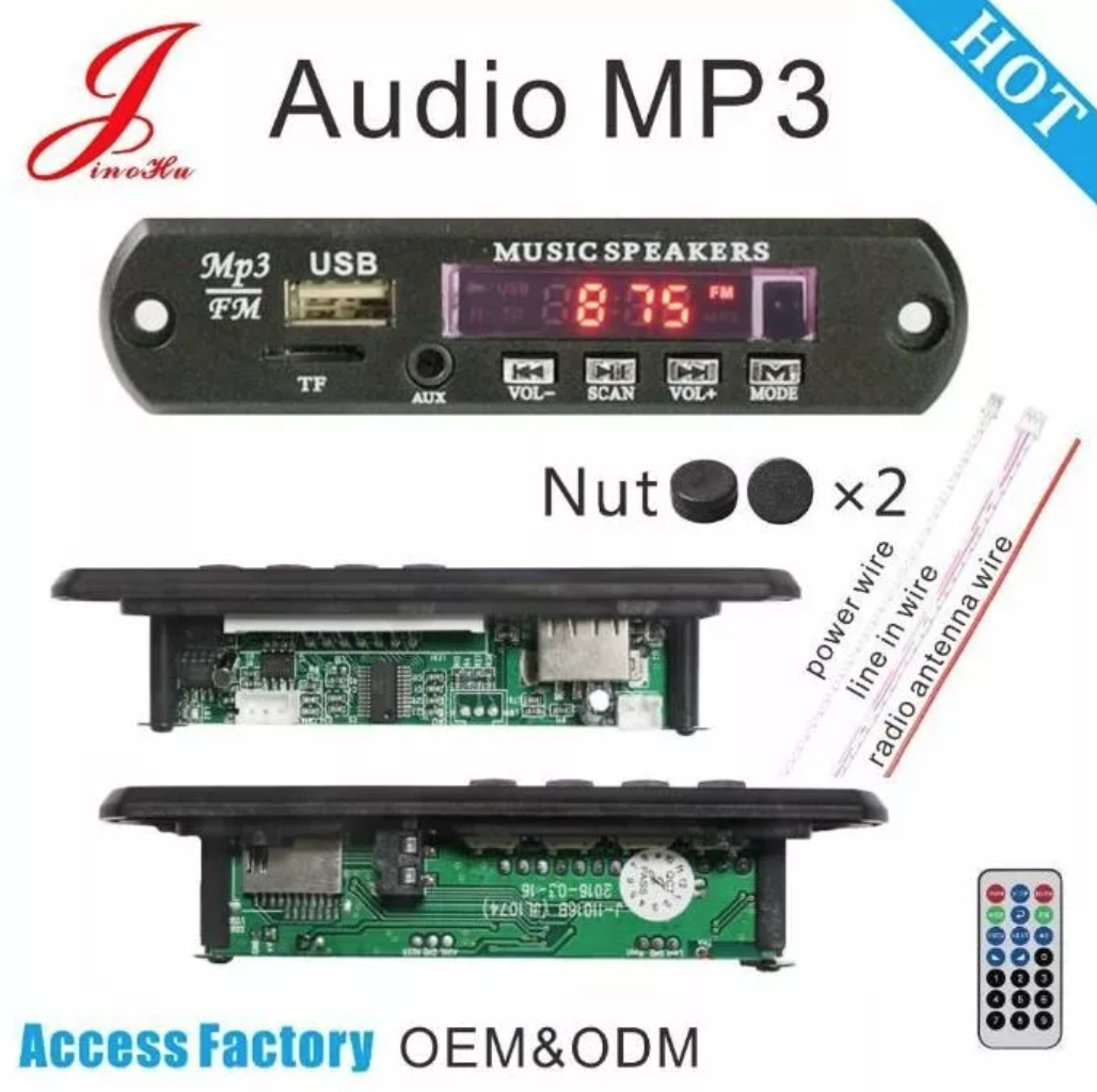 

Авто MP3-FM модуль плеєр 5V и 12V, USB, TF, microSD, AUX, FM