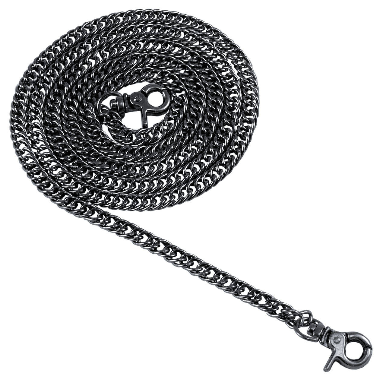 

Ланцюг подвійний Якірний 120 см (7,5 мм ширина ланки) чорний металік, поворотний карабін (31 мм), Черный металлик