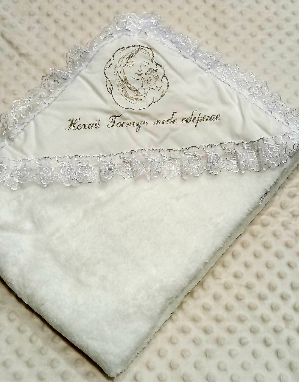 

Крыжма для крещения ребенка (белая, утепленная), Белый