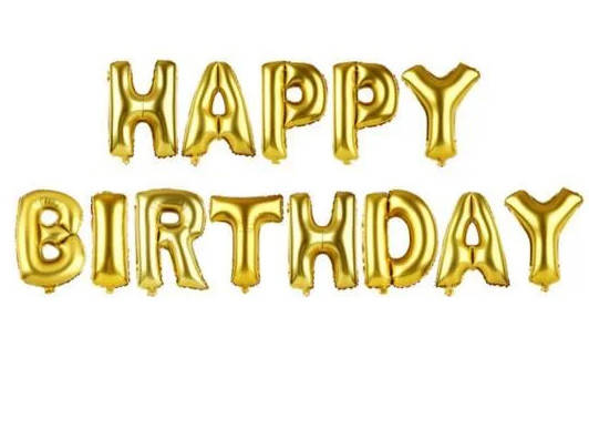 

Фольгированная надпись Happy Birthday - Золотая (Gold) - 40 см